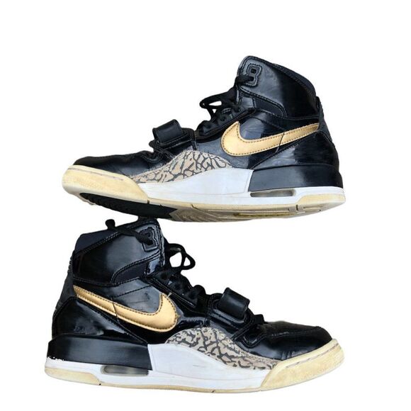 RARE 2018 Nike Air Jordan 1 Legacy 312 Black Gold Patent Size 8 - Picture 8 of 16